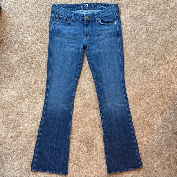 7 For All Mankind A Pocket Bootcut Jeans Size 30 USA - Picture 2 of 13